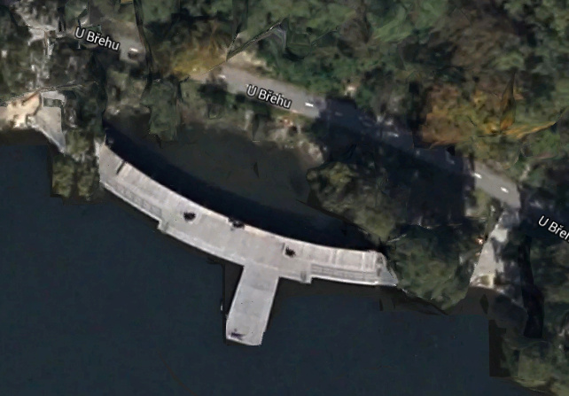 Odpočinkové molo na Hostivařské přehradě – letecký snímek