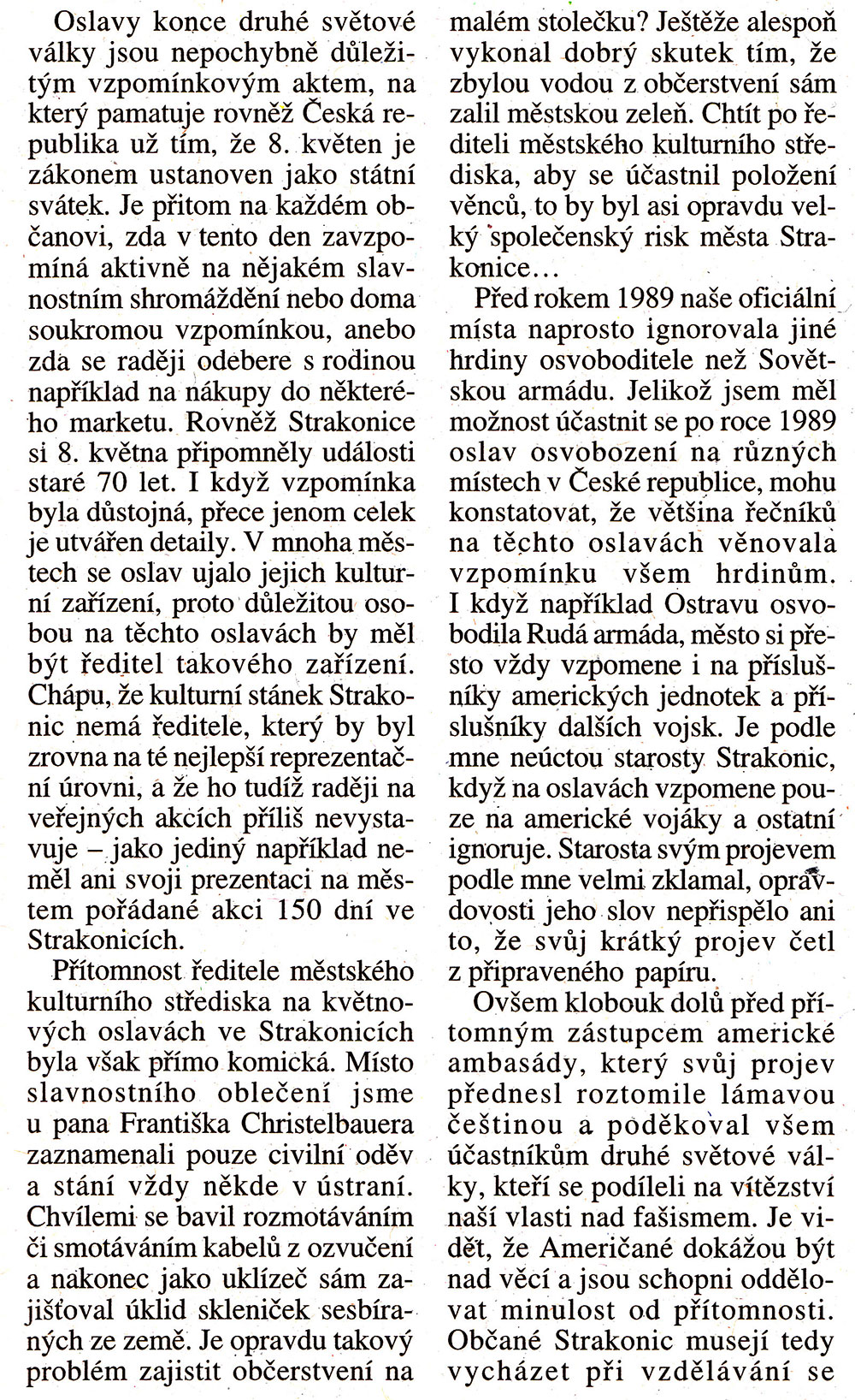 Na detailech záleží, i při výročí oslav osvobození