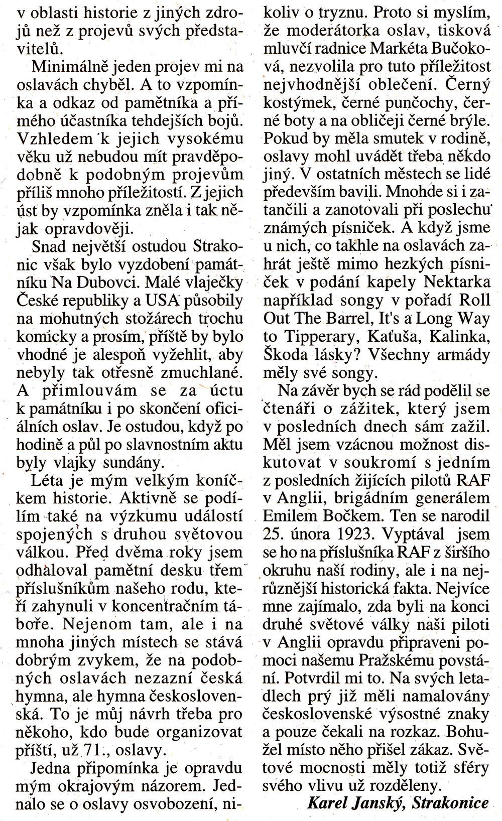 Na detailech záleží, i při výročí oslav osvobození