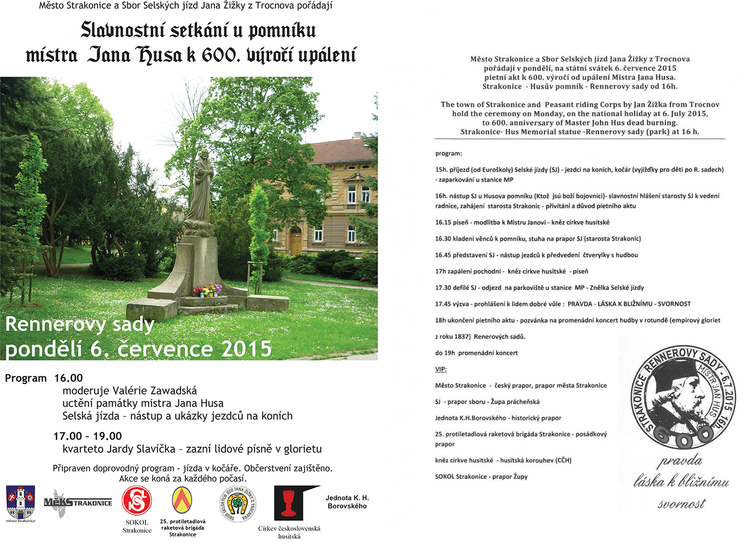 Pozvánka na akci od města Strakonice a program akce