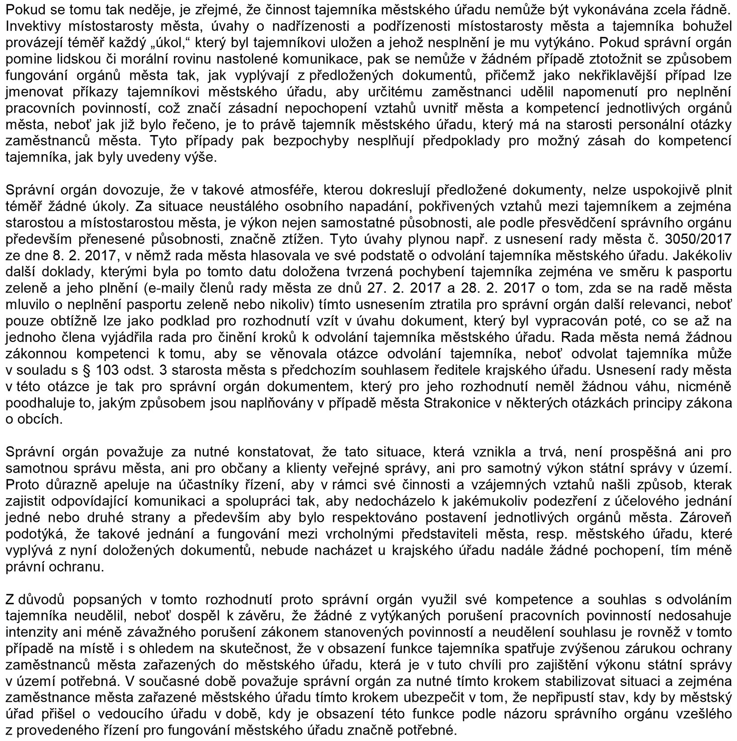 Rozhodnutí ředitele Krajského úřadu Jihočeského kraje z 6.4.2017, III. část