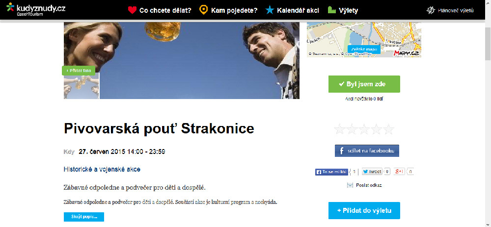 Reklama na Pivovarskou pouť 2015 ze stránek webu kudyznudy.cz