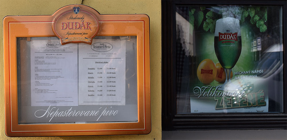 Leták na míchaný nápoj na bázi piva na jedné brněnské restauraci – prozrazení přesné lokalizace uvedené restaurace by vedlo k narušení filozofie strakonického pivovaru zatloukat, zatloukat, zatloukat,…