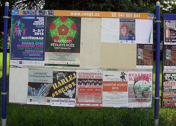 Plakátovací plocha ve Strakonicích