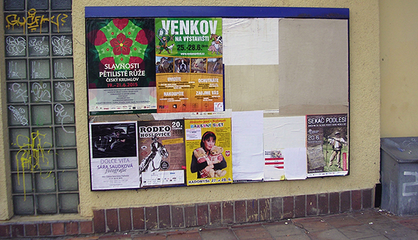 Plakátovací plocha ve Strakonicích