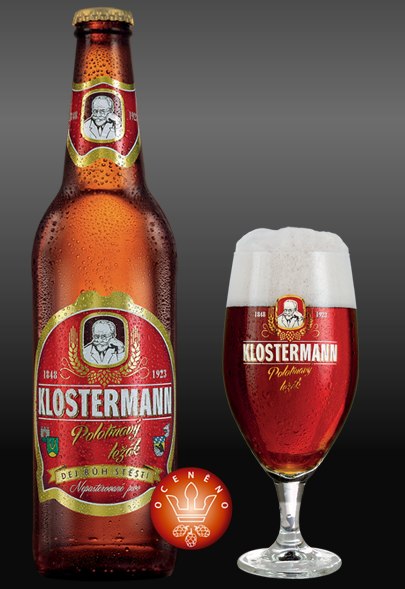 Krásné pivo, krásná etiketa = dnes již legendární polotmavý ležák Klostermann jeho otce Františka Sáčka a matky Dagmar Vlkové