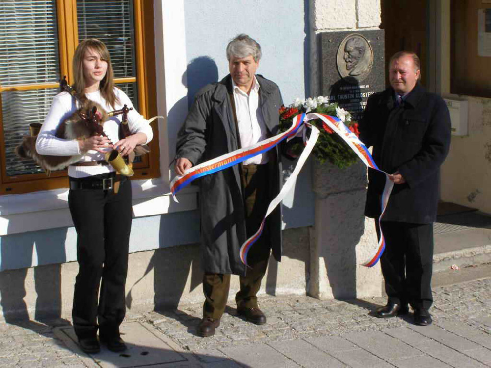 Karel Sáček na oslavách narození a úmrtí Karla Klostermanna v Rakousku v Haag am Hausruck, únor 2008