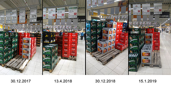Čtyři případy obchodního selhání strakonického pivovaru, kdy nebylo dodáno obchodnímu řetězci Globus pivo k prodeji
