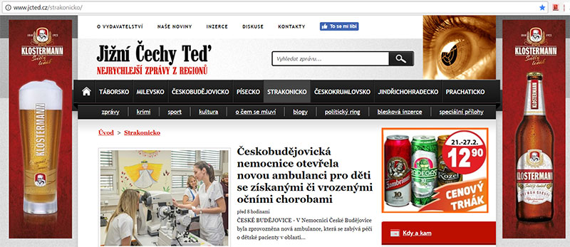 A zase ten Oberfalcer, který škodí Strakonicím. Ať už mluvíme o Rudolfu Oberfalcerovi jako o místostarostovi, radním, zastupiteli, normálním občanovi před komunálními volbami v říjnu 2014 nebo o předsedovi představenstva pivovaru, vždy dospějeme k názoru, že tento Rudolf Oberfalcer škodí městu. Důkazů již bylo na stránkách magazínu iStrakonice.cz předloženo spoustu, podívejme se na další. Zmíněný Oberfalcer v tomto případě plýtvá penězi města, tedy pivovaru. Pivovar pod vedením Oberfalcera si platí reklamu na stránkách jcted.cz/strakonicko a ani si neohlídá, aby se souběžně hned vedle nezobrazovala konkurenční nabídka jiného pivovaru. Dokonce „Cenový trhák“. To může udělat pouze hlupák, člověk choré mysli nebo zmíněný Rudolf Oberfalcer.