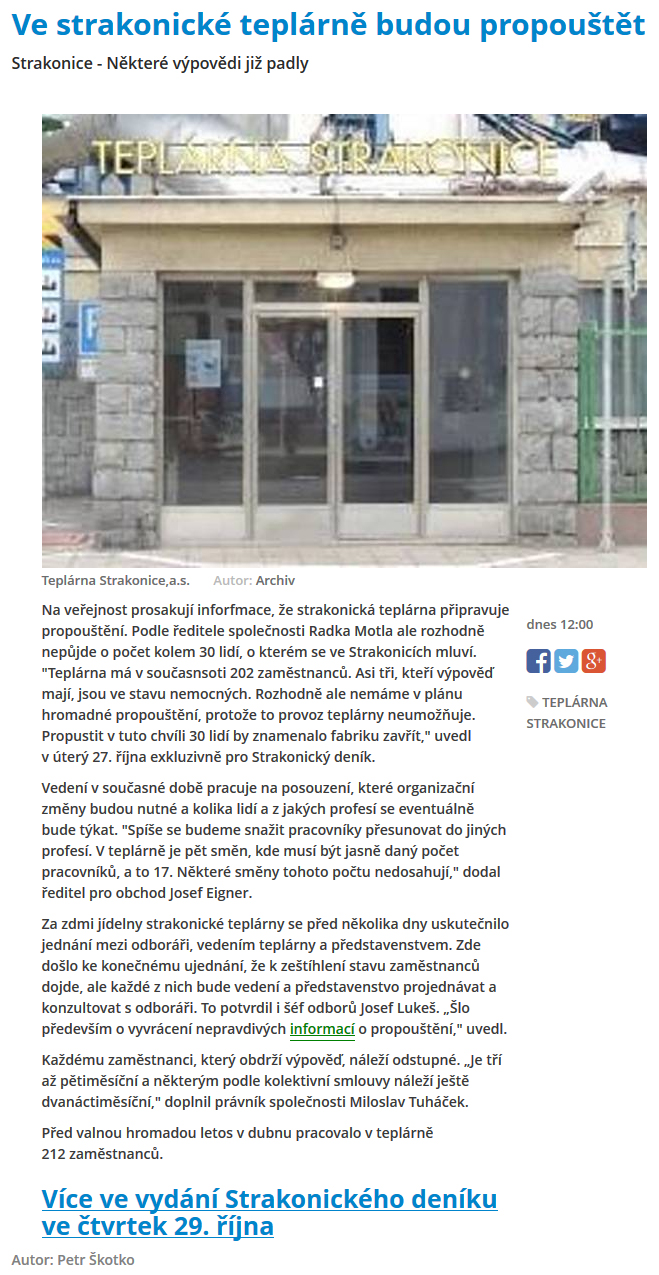 Internetové vydání Strakonického deníku z 27.10.2015
