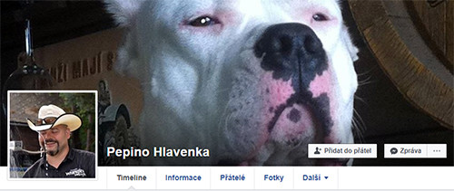 Josef Pepino Hlavenka – úvodní foto jeho facebooku