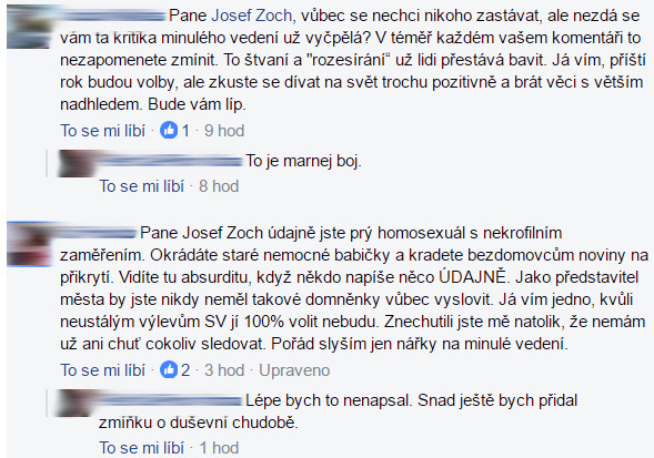 Josef Zoch - diskuze na facebooku